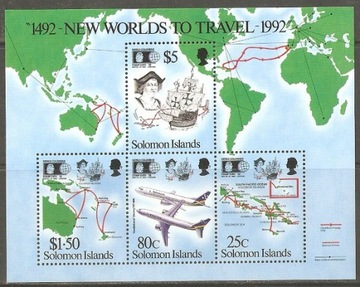 Znaczki Bl.33 Mi.784/87 Wyspy Salomona 1992