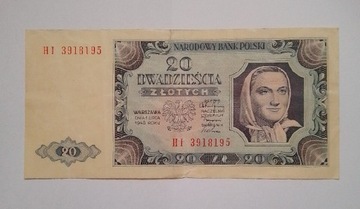 Banknot Polski 20 złotych 