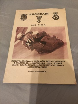 Program 75lecie Unia Poznań Motocyklowe MP 1990