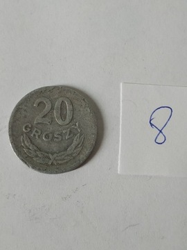Moneta PRL 20 groszy 1968 