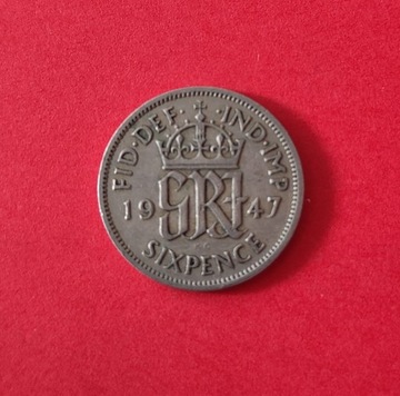 Moneta 6 pensów 1947, Wielka Brytania