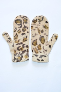 Rękawiczki panterka h&m angora