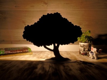 Drzewko, lampka nocna metalowa, drzewo 