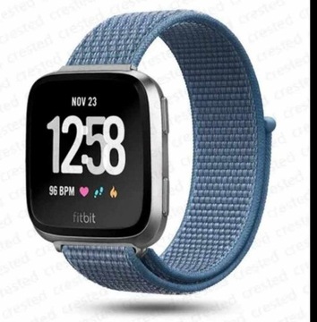 G279 Pasek nylon Fitbit Versa3/4,Sense/2_NIEBIESKI