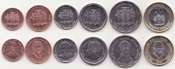 Jamaica - Set 6 Coins 10 25 Cents 1 5 10 20 Dollar