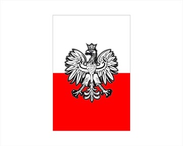 Naklejka FLAGA Polska godło na PÓŁ ADR 30x20cm w3