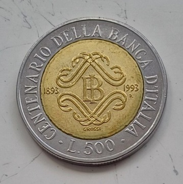 Włochy - 500 lira  1993r. okolicznościowa