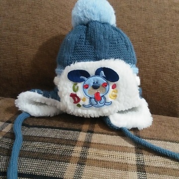 Zimowa czapka dla noworodka. Wiek - +0.