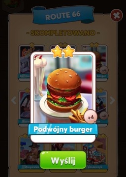 Coin master karta podwójny burger Natychmiastowa w