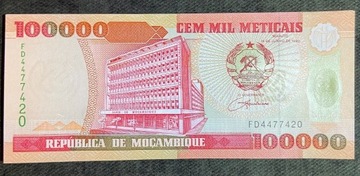 Mozambik 100000 Meticais 1993 P UNC