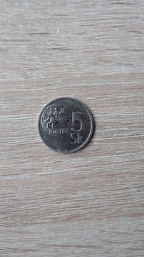 Moneta Slovenská Republika 5 koron  Biatec 1993