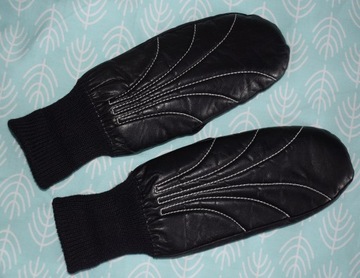 Skórzane rękawiczki jednopalczaste damskie