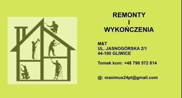 Remonty, wykończenia mieszkań, lokali, domów. 