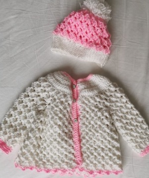 Sweter z czapką i buciki od mojej mamy handmade