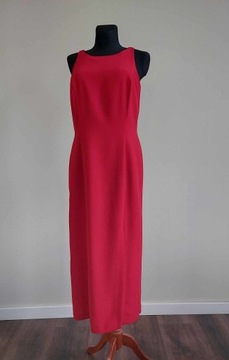 Vintage czerwona sukienka długa 90s 1990 retro 