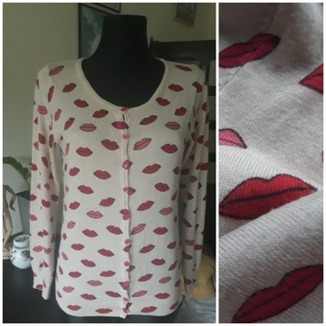 Sweter na guziki usta lips xl 42 