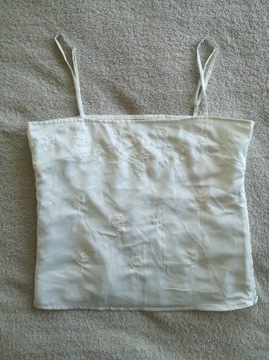 Biała jedwabna bluzka koszulka w cekiny Succo 38