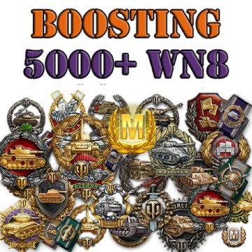 World of Tanks WOT boost wn8/dmg,odznaki MoE,misje