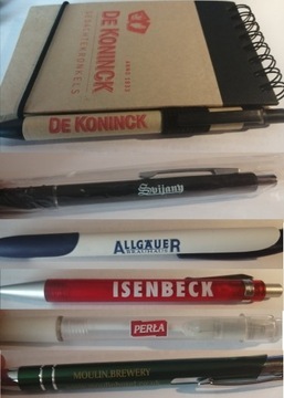 Kolekcja długopisów reklamowych z browarów 16 szt