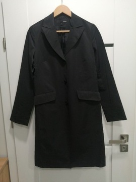 Czarny klasyczny płaszcz trencz Hennes by H&M