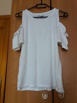 Biała bluzka koszulka House cold shoulder M 38
