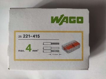 Złączki wago (5x 0,14-4mm²) 221-415 25 sztuk