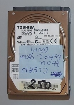 Dysk twardy TOSHIBA MK2546GSX 250 GB SATA 2,5"