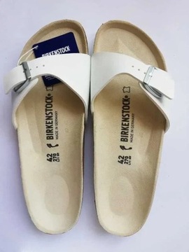 Białe klapki sandały Birkenstock madrid 42 uniseks