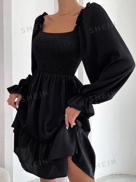 Czarna sukienka koktajlowa hiszpanka r. S