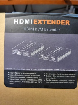 HDMI extender przedłużacz KVM na LAN 50m