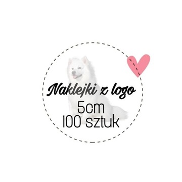 Naklejki z logo 5cm - 100 sztuk własny projekt