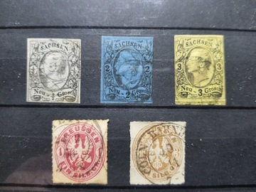 Stare Księstwa Niemieckie zestaw 5 znaczków