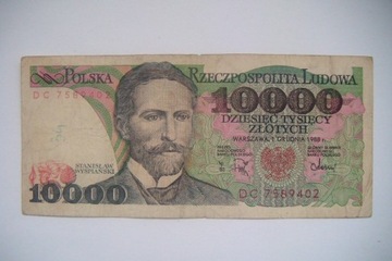 Polska Banknot PRL 10000 zł.1988 r. seria DC