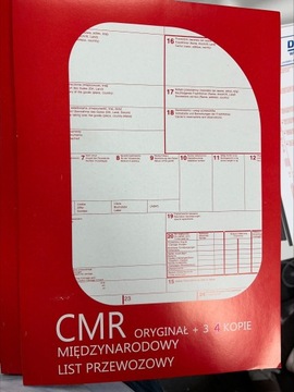 CMR, międzynarodowy list cmr arkusze 37 sztuk 