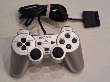 ORYGINALNY PAD DUALSHOCK SONY PS2 PSX SREBRNY 37