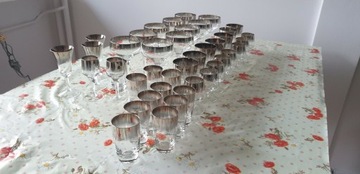 Krosno opalenizowane zestaw szklanki kieliszki