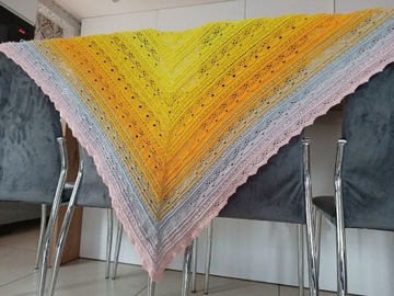 Chusta ombre na szydełku rękodzieło handmade 