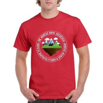 T-shirt KOCHAM GÓRY męski czerwony - rozmiar S