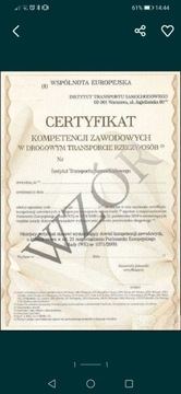 Użyczę Certyfikatu Kompetencji Zawodowych