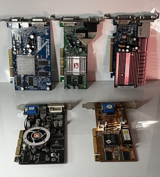 5x Karty Graficzne Asus 7300 ATI 9200 S3 Trio