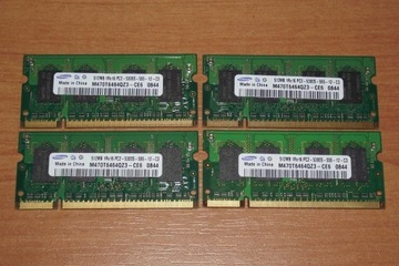 Pamięć lapt. Samsung 2GB (4x 512MB) DDR2 667MHz