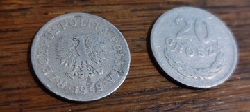 moneta 20gr z 1949r
