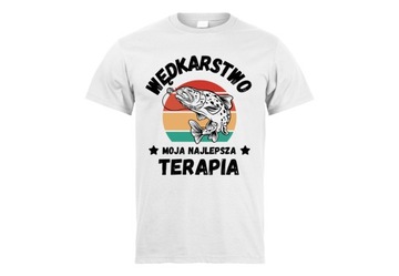 Koszulka dla wędkarza Biała XS S M L XL XXL 3XL