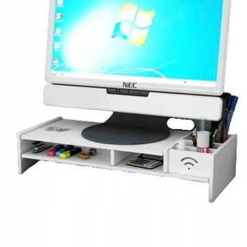 Podstawka półka pod monitor ekran biała