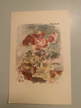 Czesław Rzepiński kwiaty pocztówka