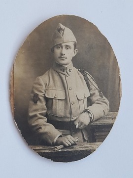 Stare zdjęcie żołnierz portret Belgia/Francja