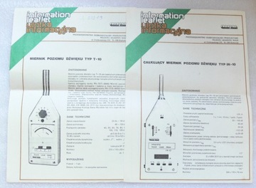 ULOTKI MIERNIK POZIOMU DŹWIĘKU SONOPAN IN10 T10 P1
