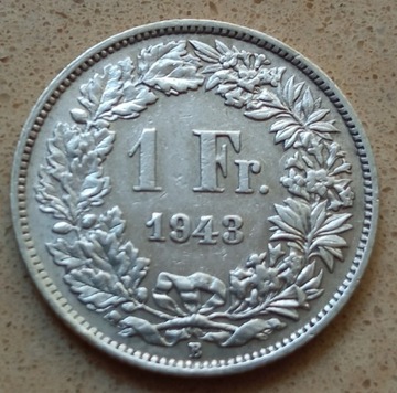 1 frank Szwajcaria 1943 r