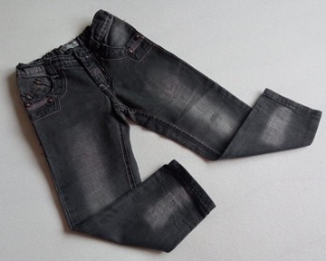 spodnie jeansowe r. 104 / 110 przetarcie grafitowe