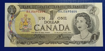 Banknot , Kanada 1 dolar 1973